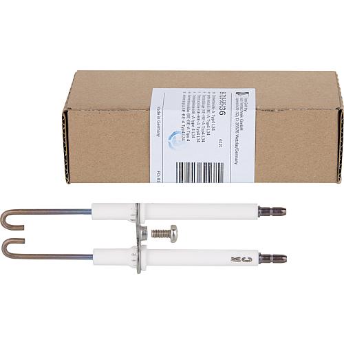 électrode d'ionisation double convient pour Buderus BE/BE-A brûleurs rapides Typ 4 L34 Standard 2