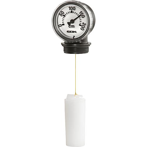 Indicateur de niveau mecanique, impermeable aux odeurs 1 1/2" ;