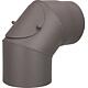 Coude tube de fumee laque avec porte de nettoyage DN150, 90°, gris fonte