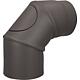 Coude tube de fumee laque avec porte de nettoyage DN150,0-90°,gris