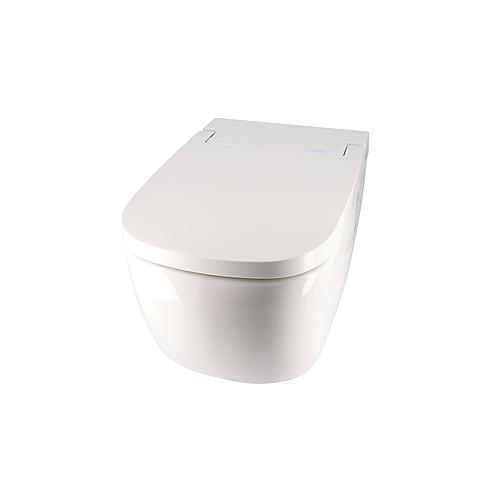 WC-douche VitrA V-Care 1.1 Basic blanc, WC-suspendu, sans rebord + abattant WC