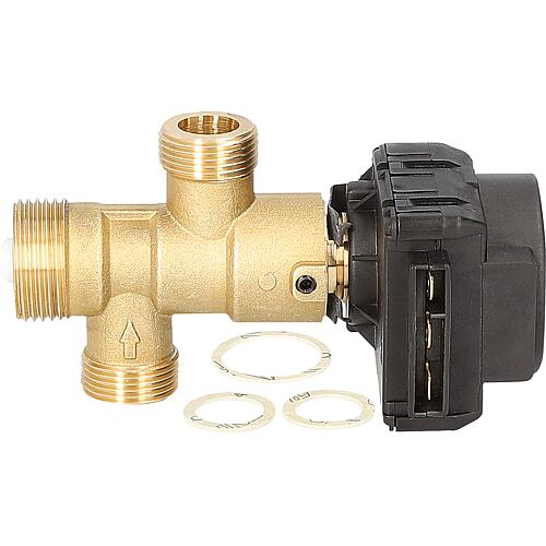 Adaptateur vanne de commutation 3 voies convient pour Wolf GU/GG-2E-(S), TGG, GU/GG-2EK, TGU-K, TGG-K, GB-E-S-20, TGB-11/20 Standard 1