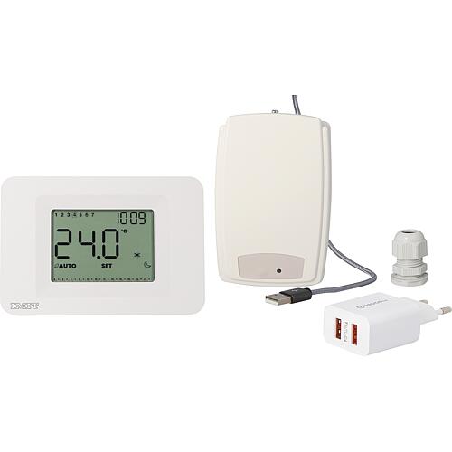 Thermostat d'ambiance radio à horloge numérique Orion Standard 1