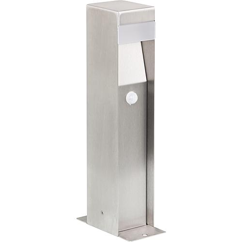 Lampes de jardin en acier inoxydable, avec éclairage LED, détecteur de mouvement et prises Standard 1