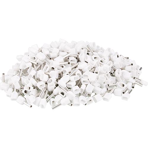 Cosse jumelle isolee 0,75 x 15 blanc, sachet a 500 Pieces