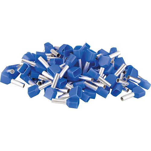 Cosse jumelle isolee 2,5 x 18,5 bleu, sachet a 100 Pieces