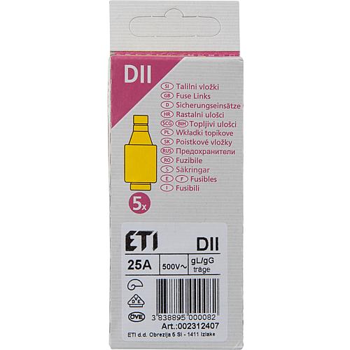 Diazed cartouche fusible DII 25 A, UE 5