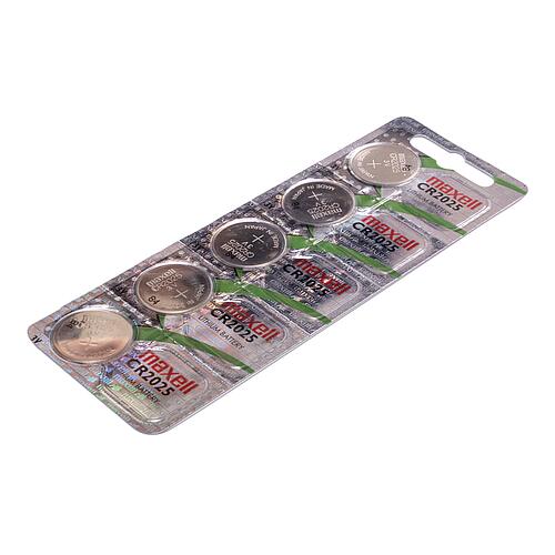 Pile bouton lithium CR 2025 3V 5pcs sous blister