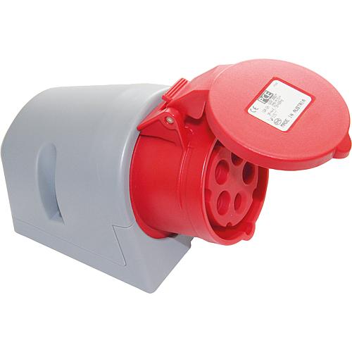 Prise murale CEE Turbo IP44 400V, 32A rouge/gris, sans vis