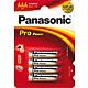 Piles Panasonic PRO Power LR03 AAA Micro 1 paquet de 4 pièces