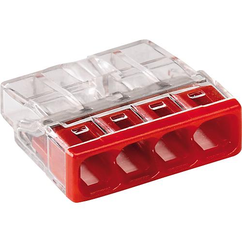 Borne de connexion pour boîte de dérivation 4 conducteurs, rouge 2273-204 / UE 100 pcs