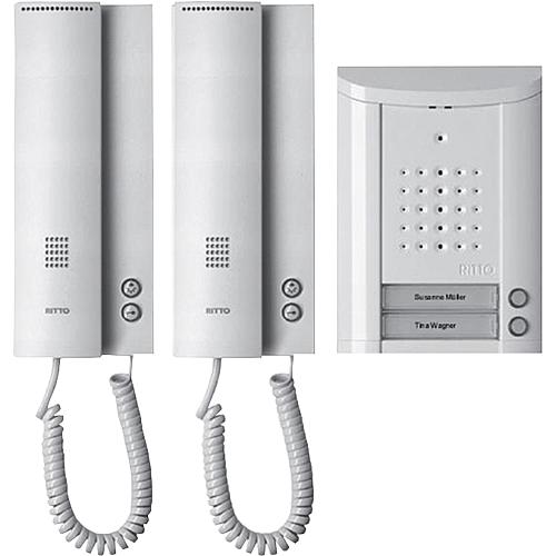 Interphone porte Ritto Entravox 2 maisons, blanc/blanc