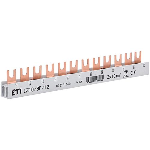 Jeu de barres isolé ETI, IZ10/3F/12, 3 pôles Standard 1