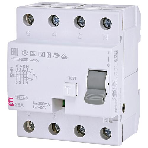 Disjoncteur différentiel EFI-4 A S, 4 pôles, type A, sélectif Standard 1