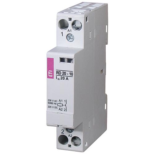 Contacteur d'installation ETI RD 20 230V AC/DC, 20A, REG Standard 1