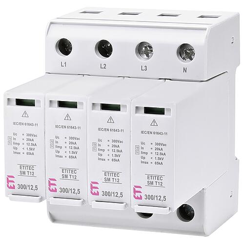 Parafoudre combiné ETI ETITEC SM T12 300/12,5 4+0, AMD