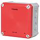 Boîte de dérivation FR 110x110x67mm, encoches d'ouverture IP66, PS, gris/rouge, éclairage de sécurité