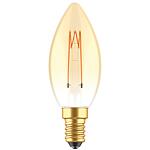 Ampoule LED déco/vintage - forme bougie C35 E14 2,5W 136mc 1800K or 330° - à intensité variable