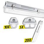 Pack plafonnier étanche, Ledvance, IP65, 1500mm, Damp Proof Housing GEN 3, incl. sources lumineuses 35 pièces