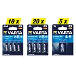 Kit de piles Varta High Energy,125 pièces