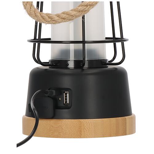 Lampe de camping AKKU CAL 1 avec corde de chanvre et socle en bambou Anwendung 1