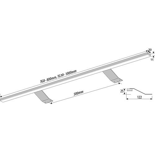 Luminaire de meuble 600, LED 6,52W, 68LED chromé, 1m de câble d'alimentation