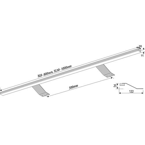 Luminaire de meuble 1000, LED 11,12W, 116LED aluminium, 1m de câble d'alimentation