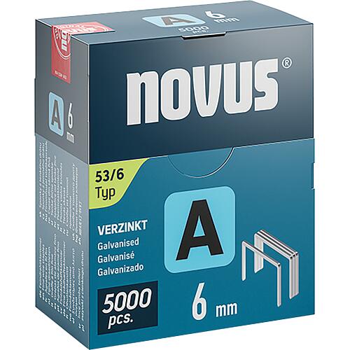 Agrafe en fil fin Novus type A 53/6 galvanisé, super dur Standard 1