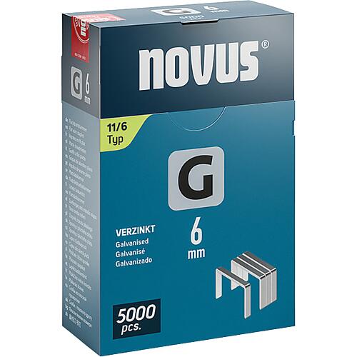 Agrafe à fil plat Novus type G 11/6 galvanisée UE : 5000 pièces Standard 1