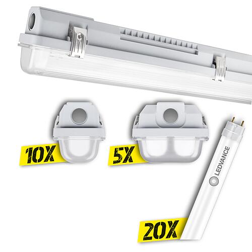 Pack plafonnier étanche, Ledvance, IP65, 1500mm, Damp Proof Housing GEN 3, incl. sources lumineuses 35 pièces Standard 1