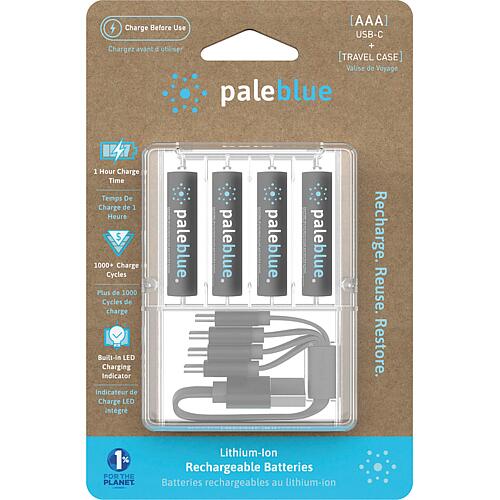 Piles rechargeables Paleblue USB-C Micro, AAA Standard 1