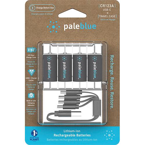 Piles rechargeables Paleblue USB-C CR123A Standard 1