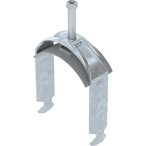Collier à étrier OBO - 2056 Pied en H, simple, bac à pression en plastique, BS-H1-K-76 FT, Cond. 25