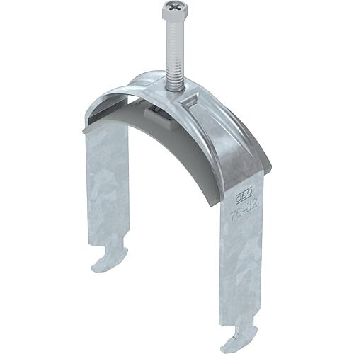 Collier à étrier OBO - 2056 Pied en H, simple, bac à pression en plastique, BS-H1-K-82 FT