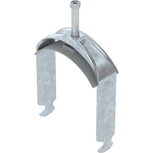 Collier à étrier OBO - 2056 Pied en H, simple, bac à pression en plastique, BS-H1-K-90 FT
