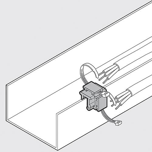 Fixation solaire ABB, EK-MPEC3 Edge Clip, 0,7-3mm Profil, Fixation en haut, côté, p. Câbles de 4,8mm de large, -40-+120°C