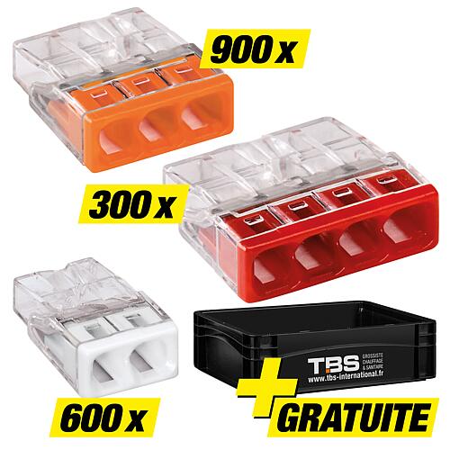 Kit de Bornes de raccordement, 1800 pièces + Mallette de transport GRATUITE Standard 1