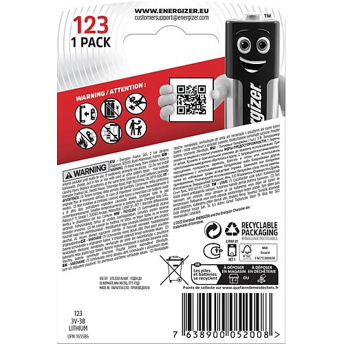 Pile CR123A, au lithium Standard 2