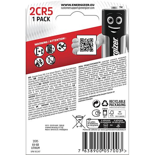 Pile 2CR, au lithium Standard 2