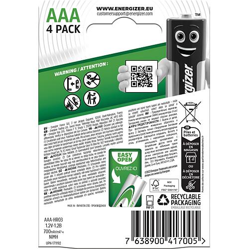 Pile rechargeable Micro, AAA, NiMH Standard 2