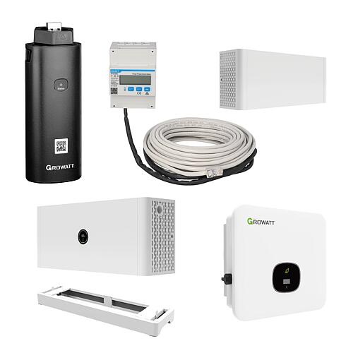 Kit de stockage PV, Growatt, 8 kW, Ballons tampons 5 kWh extensible, 5 pièces