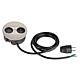 Bachmann TWIST 2 prise de table, 1x UTE, 1xUSB-A/-C Charger, acier inoxydable, ronde, France