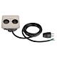 Bachmann TWIST 2 prise de table, 1x UTE, 1xUSB-A/-C Charger, acier inoxydable, carrée, France