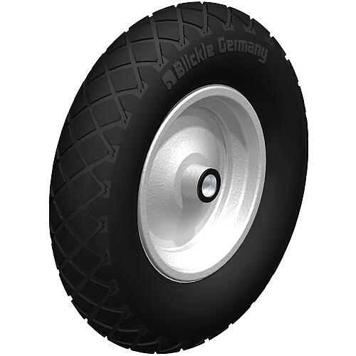 Roues avec des pneus avec chambre à air, jante en tôle d'acier avec profil à crampons Standard 1