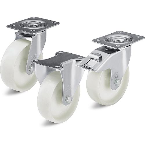 Roulettes pivotantes LE-PO avec plaque à visser Anwendung 1
