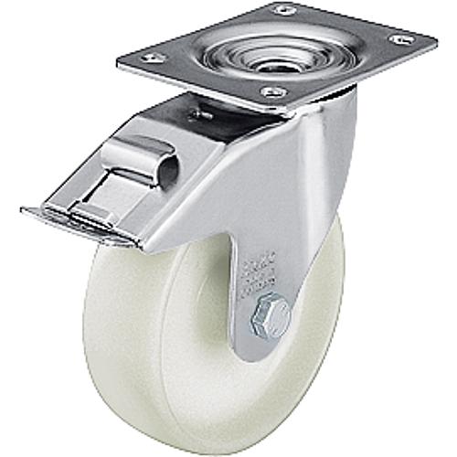 Roues pivotantes avec frein « stop-fix »/plaque à visser LE-PO Standard 1