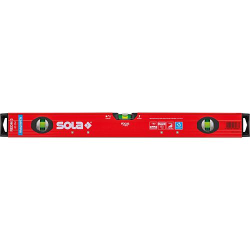 Niveau a bulle - aluminium Sola RED M, longueur de mesure 600mm, 3 niveaux a bulle