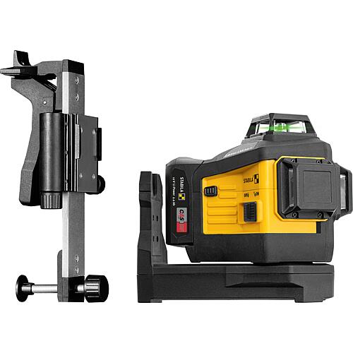 Laser lignes croisées STABILA 12V LAX 600 G, autonivelant, 3 x 360° lignes laser vertes, portée max.: 40m mallette de transport