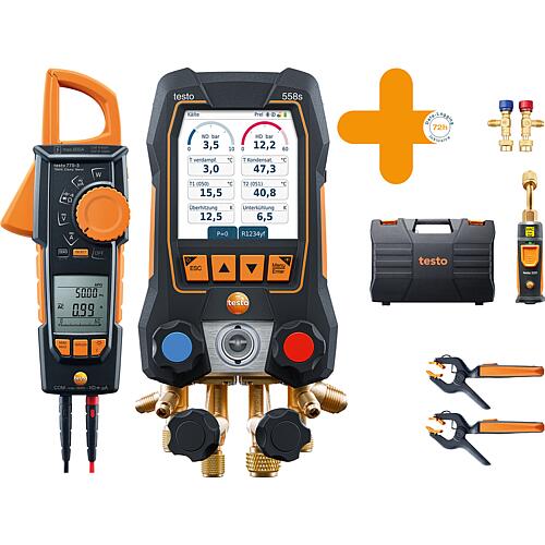 Monteurhilfe testo 558s Smart Vakuum Set mit Stromzange Standard 1