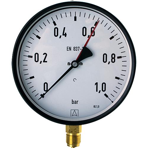 Manomètre tube-ressort ø 160 mm, DN15 (1/2") radial Standard 1